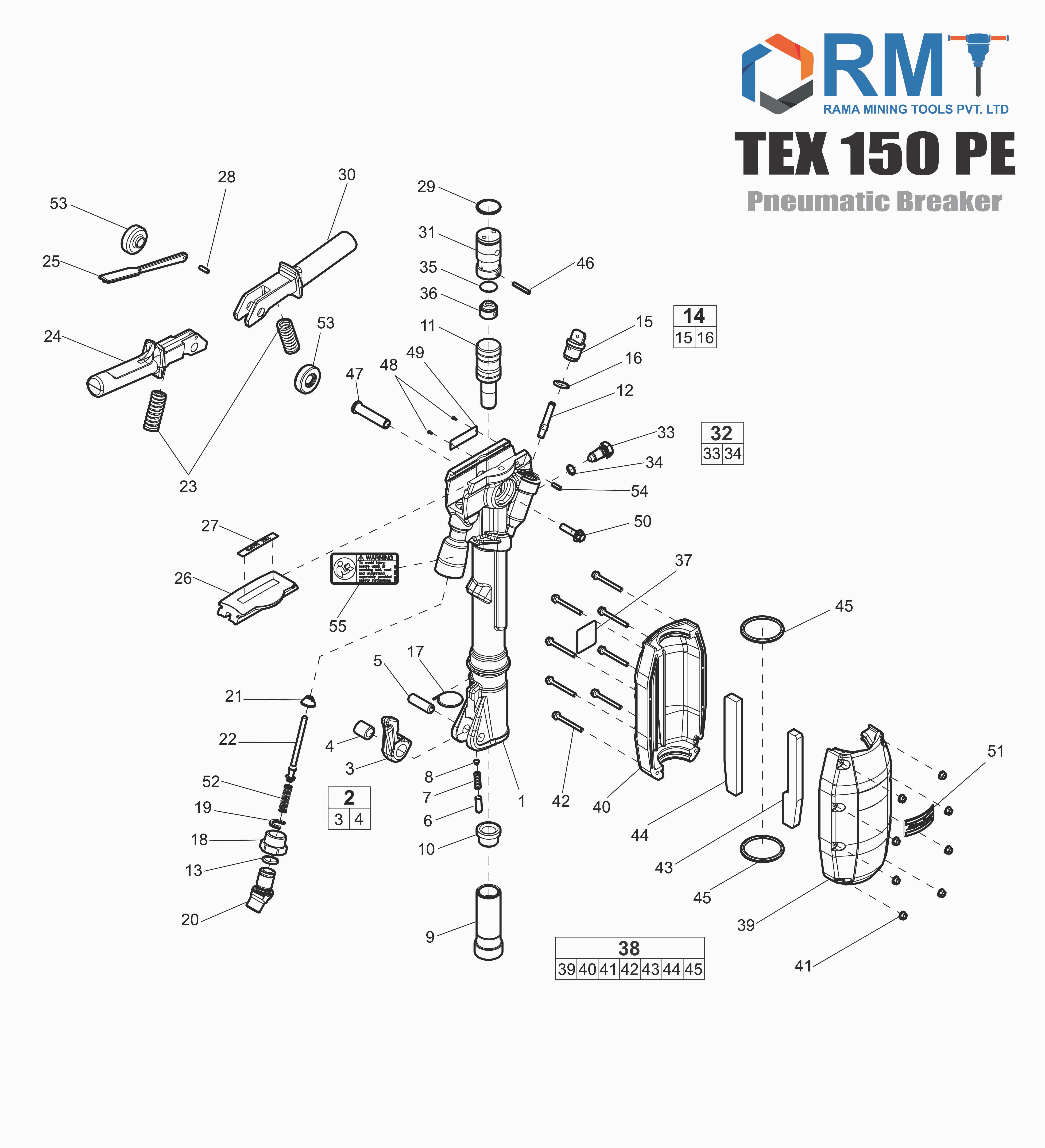 TEX 150 PE - Pneumatic Breaker